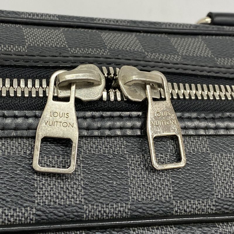 Louis Vuitton Briefcase Damier Graphite Yon N48118 Black Men's