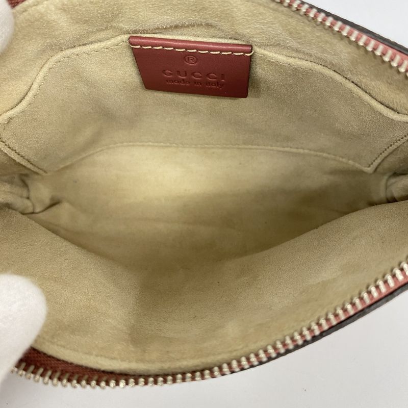 Gucci Pouch GG Blooms 403006 PVC Brown Multicolor Silver Hardware Women's