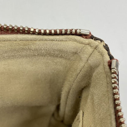 Gucci Pouch GG Blooms 403006 PVC Brown Multicolor Silver Hardware Women's