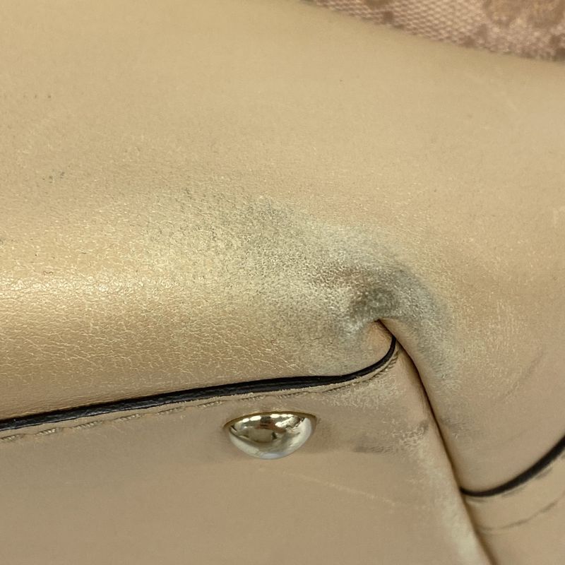 Gucci Tote Bag GG Canvas Lovely 257071 Canvas Brown Pink Gold Hardware Women's