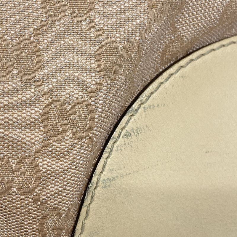 Gucci Tote Bag GG Canvas Lovely 257071 Canvas Brown Pink Gold Hardware Women's