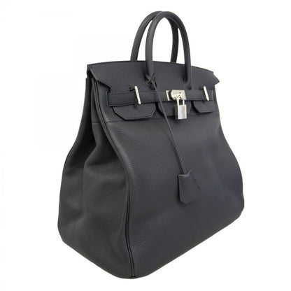 Hermes Handbag Haut À Courroies HAC 40 Togo Black Silver Hardware W Engraved