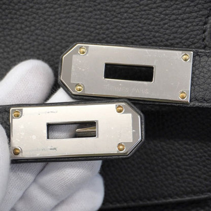 Hermes Handbag Haut À Courroies HAC 40 Togo Black Silver Hardware W Engraved