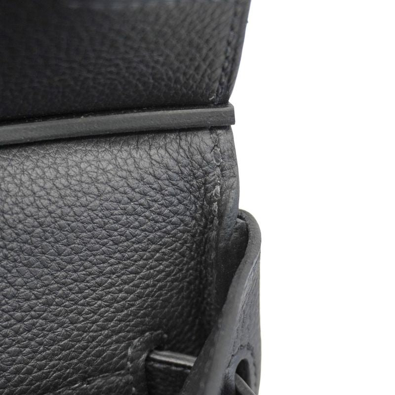 Hermes Handbag Haut À Courroies HAC 40 Togo Black Silver Hardware W Engraved