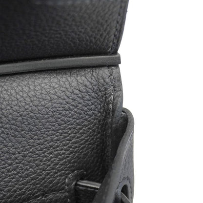 Hermes Handbag Haut À Courroies HAC 40 Togo Black Silver Hardware W Engraved