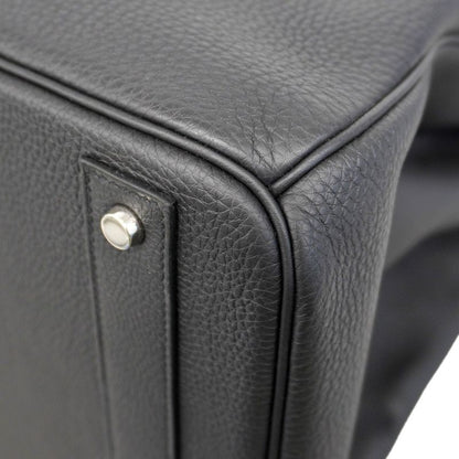 Hermes Handbag Haut À Courroies HAC 40 Togo Black Silver Hardware W Engraved