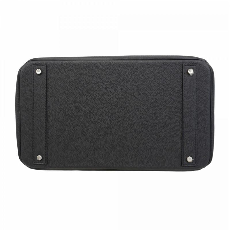 Hermes Handbag Haut À Courroies HAC 40 Togo Black Silver Hardware W Engraved