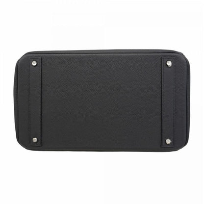 Hermes Handbag Haut À Courroies HAC 40 Togo Black Silver Hardware W Engraved