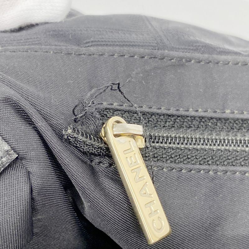 Chanel Tote New Travel Nylon Black Chien Pan Gold Hardware Women's