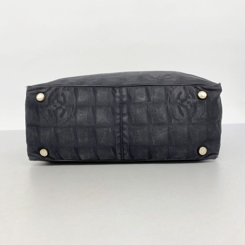 Chanel Tote New Travel Nylon Black Chien Pan Gold Hardware Women's