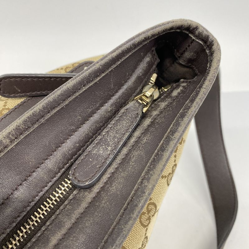 Gucci Shoulder Bag GG Canvas 388930 Canvas Brown Gold Hardware Women