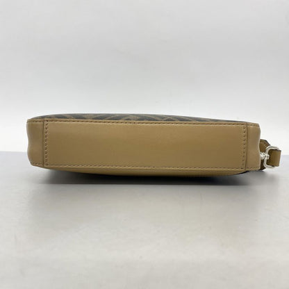 Fendi Shoulder Bag Zucca Diagonal PVC Brown Black Silver Hardware Men's