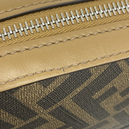 Fendi Shoulder Bag Zucca Diagonal PVC Brown Black Silver Hardware Men's