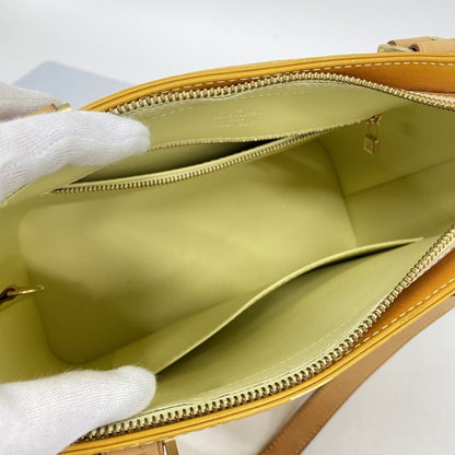 Louis Vuitton Tote Bag Vernis Houston M91055 Lime Yellow Women's