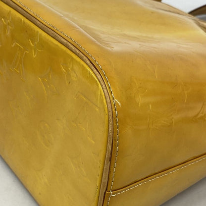 Louis Vuitton Tote Bag Vernis Houston M91055 Lime Yellow Women's