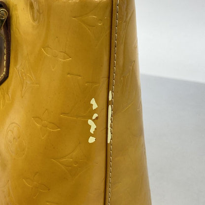 Louis Vuitton Tote Bag Vernis Houston M91055 Lime Yellow Women's