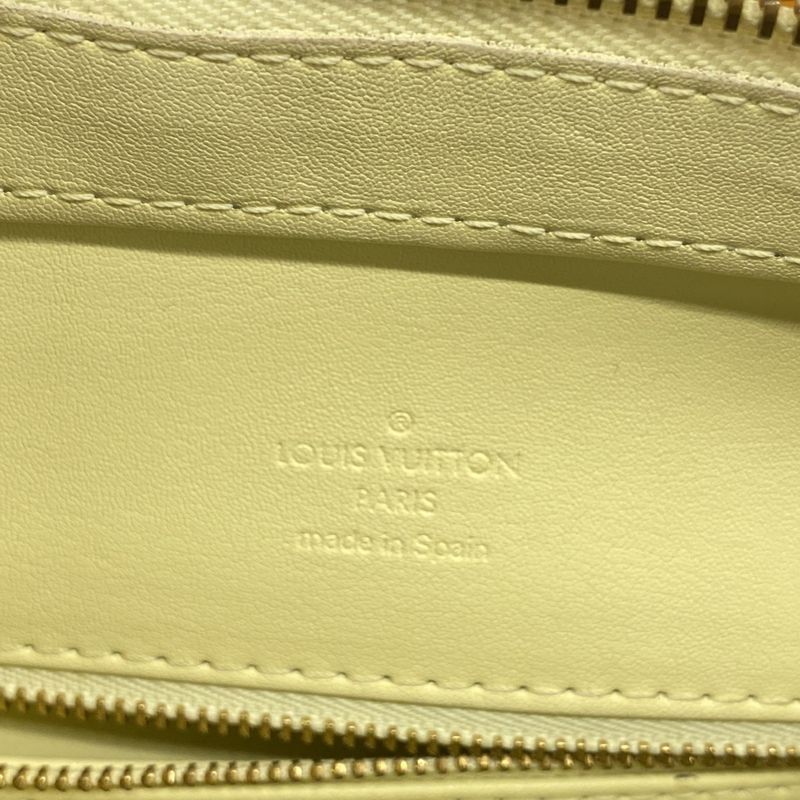 Louis Vuitton Tote Bag Vernis Houston M91055 Lime Yellow Women's