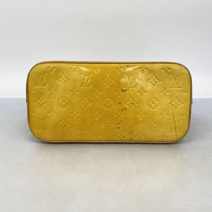 Louis Vuitton Tote Bag Vernis Houston M91055 Lime Yellow Women's