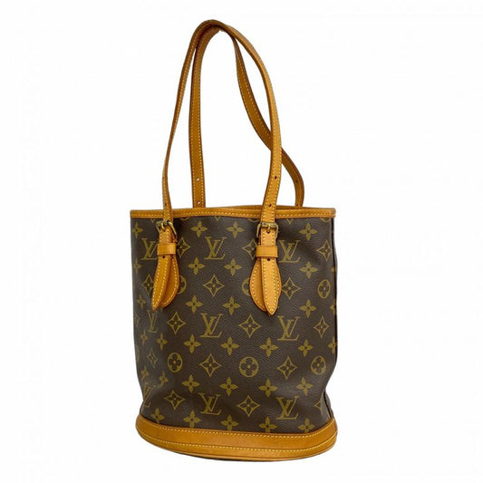 Louis Vuitton Tote Bag Monogram Bucket PM M42238 Brown Ladies