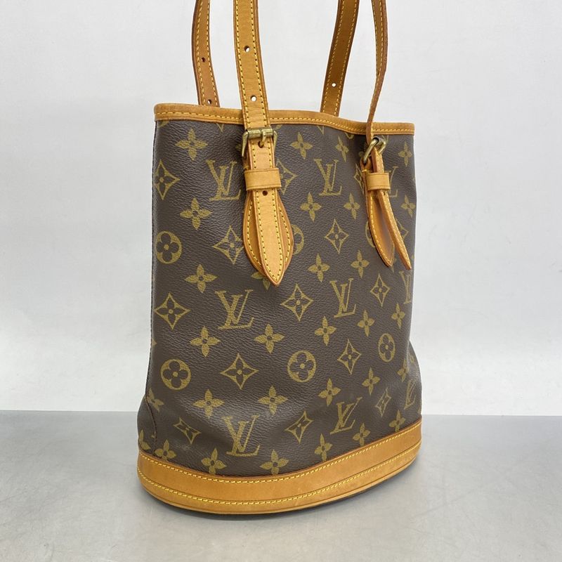 Louis Vuitton Tote Bag Monogram Bucket PM M42238 Brown Ladies
