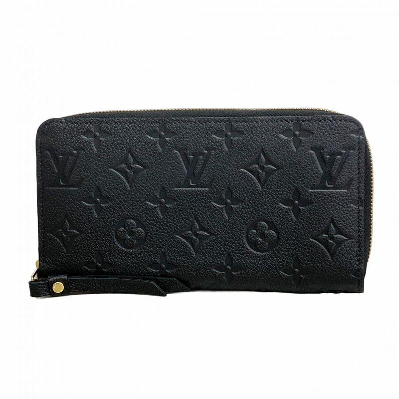 Louis Vuitton Long Wallet Monogram-empreinte Zippy Wallet M61864 Noir Ladies