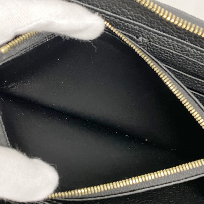 Louis Vuitton Long Wallet Monogram-empreinte Zippy Wallet M61864 Noir Ladies