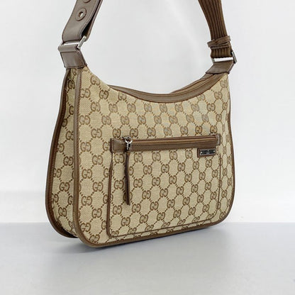 Gucci Shoulder Bag GG Canvas 001 4198 Canvas Brown Silver Hardware Women