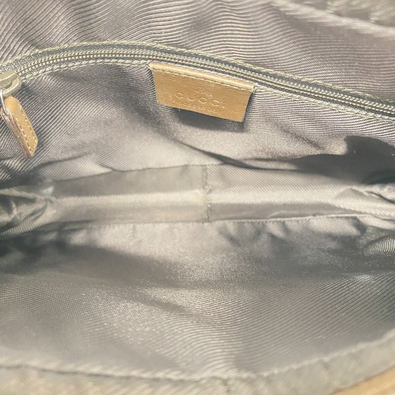 Gucci Shoulder Bag GG Canvas 001 4198 Canvas Brown Silver Hardware Women
