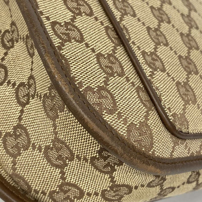 Gucci Shoulder Bag GG Canvas 001 4198 Canvas Brown Silver Hardware Women