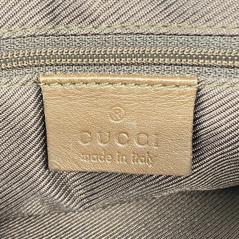 Gucci Shoulder Bag GG Canvas 001 4198 Canvas Brown Silver Hardware Women