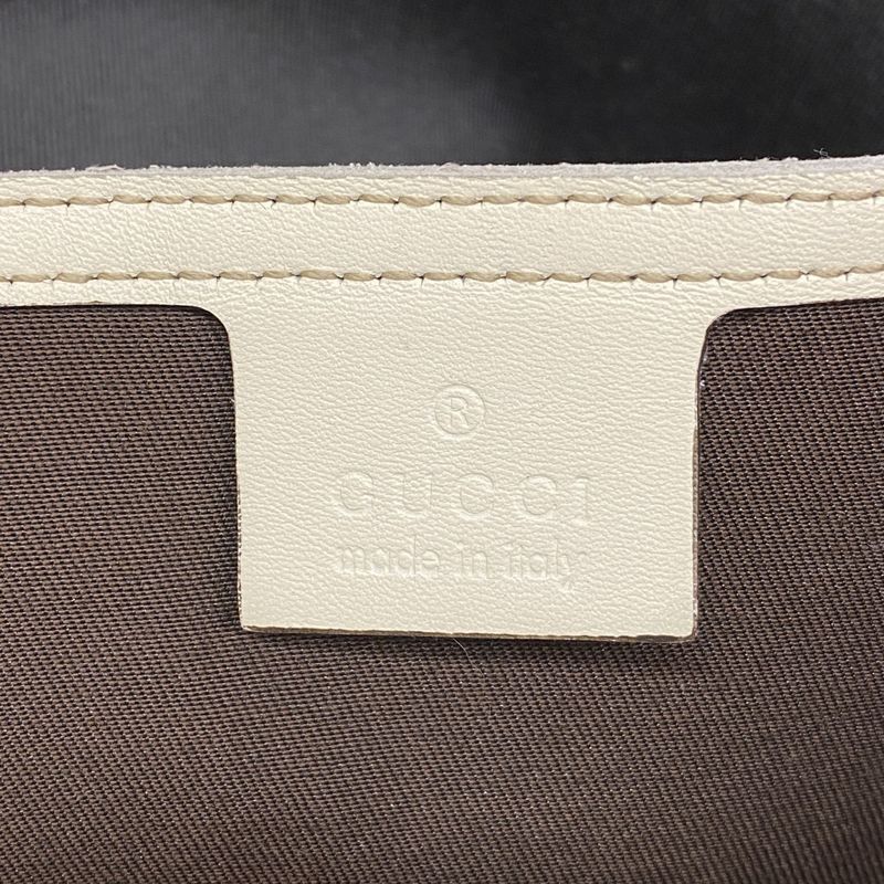 Gucci Tote Bag GG Supreme 211137 PVC Brown White Silver Hardware Women's