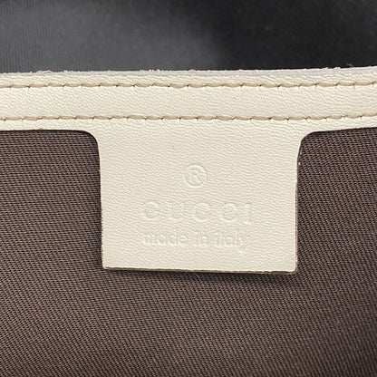 Gucci Tote Bag GG Supreme 211137 PVC Brown White Silver Hardware Women's
