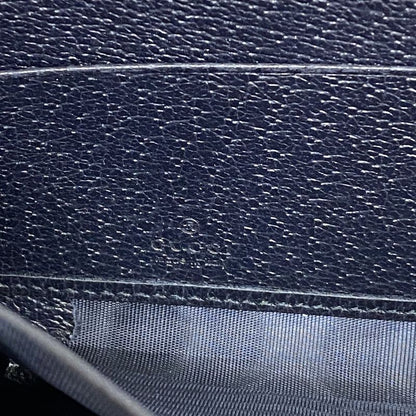 Gucci Long Wallet GG Supreme 673003 PVC Navy Beige Silver Hardware Men Women