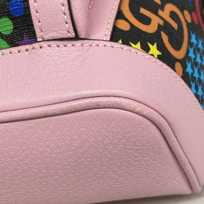 Gucci Backpack Daypack GG Psychedelic 601296 PVC Leather Pink Multicolor Silver
