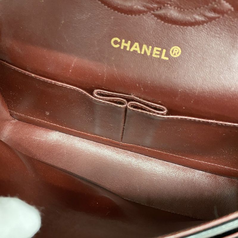 Chanel Shoulder Bag Matelasse Lambskin Black Gold Hardware Women