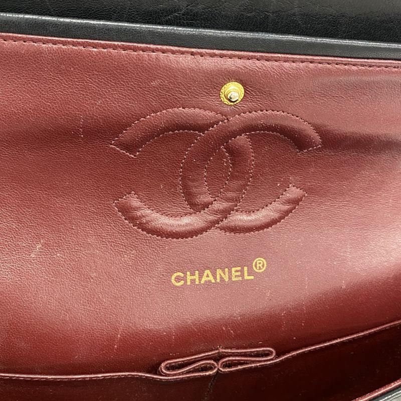 Chanel Shoulder Bag Matelasse Lambskin Black Gold Hardware Women