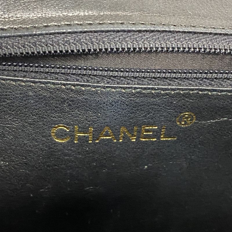 Chanel Shoulder Bag Matelasse Lambskin Black Gold Hardware Women