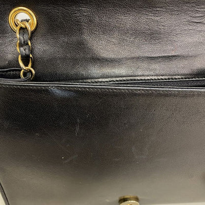 Chanel Shoulder Bag Matelasse Lambskin Black Gold Hardware Women
