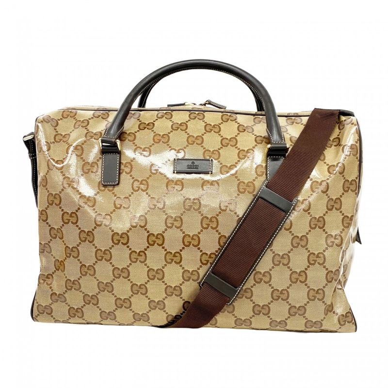 Gucci Handbag GG Crystal 278302 Coated Canvas Brown Chien Pan Gold Hardware