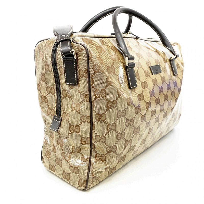 Gucci Handbag GG Crystal 278302 Coated Canvas Brown Chien Pan Gold Hardware