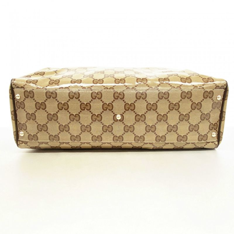 Gucci Handbag GG Crystal 278302 Coated Canvas Brown Chien Pan Gold Hardware