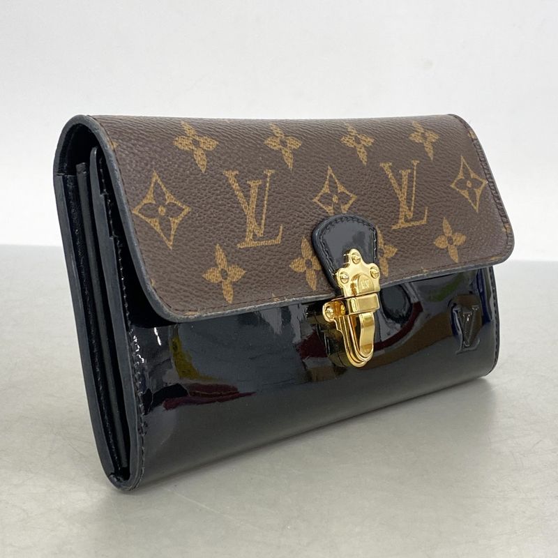 Louis Vuitton Long Wallet Monogram Portefeuille Cherrywood M62558 Black Brown