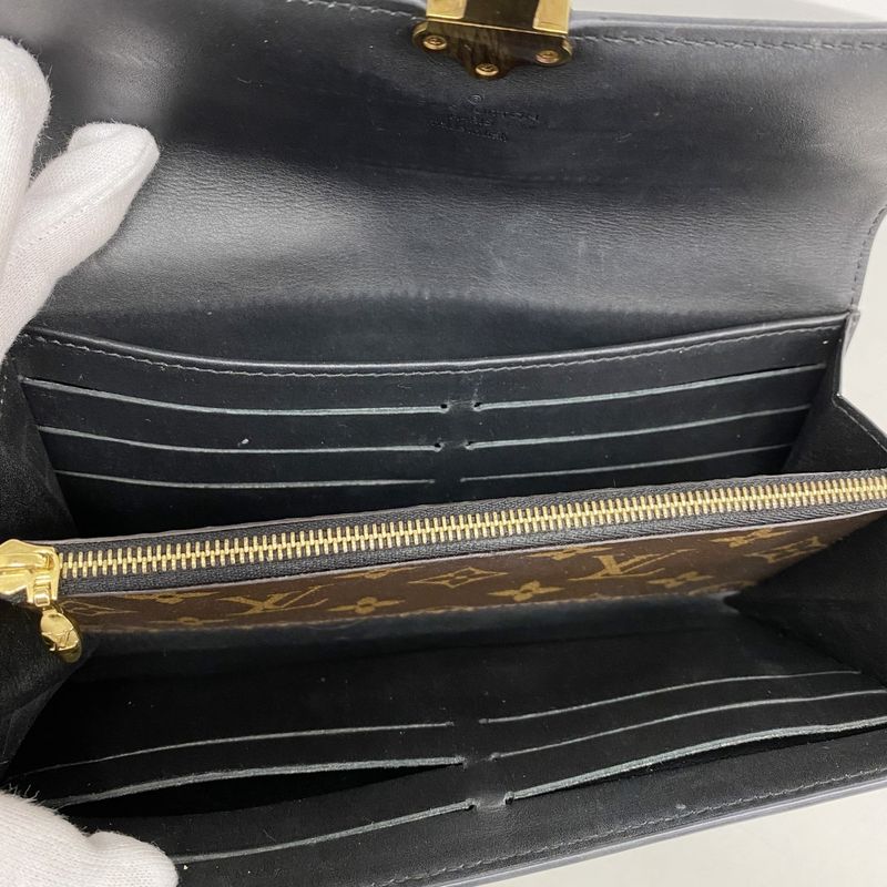Louis Vuitton Long Wallet Monogram Portefeuille Cherrywood M62558 Black Brown