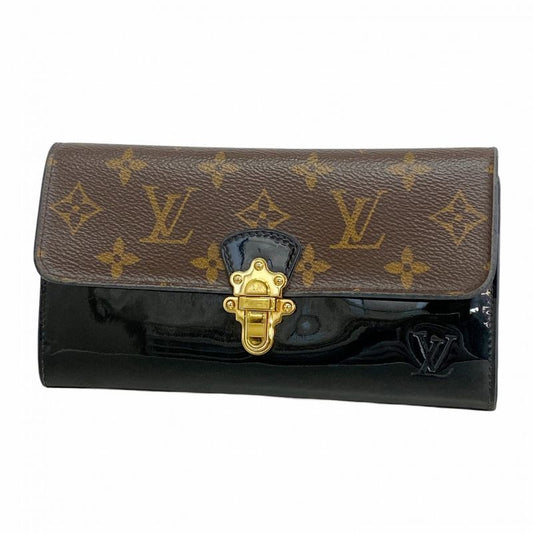 Louis Vuitton Long Wallet Monogram Portefeuille Cherrywood M62558 Black Brown