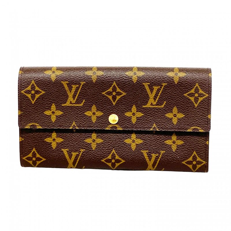 Louis Vuitton Long Wallet Monogram Pochette Porte Monet Cles Di M61726 Brown