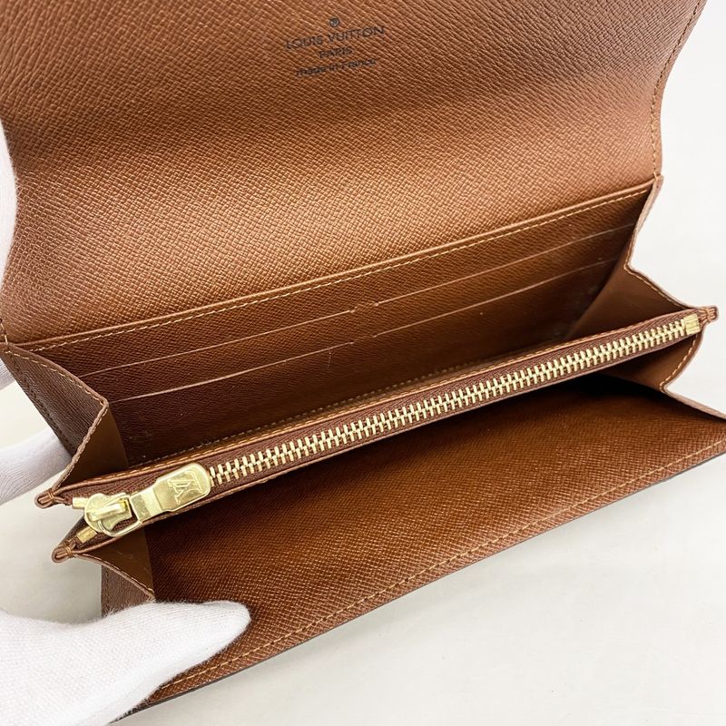 Louis Vuitton Long Wallet Monogram Pochette Porte Monet Cles Di M61726 Brown