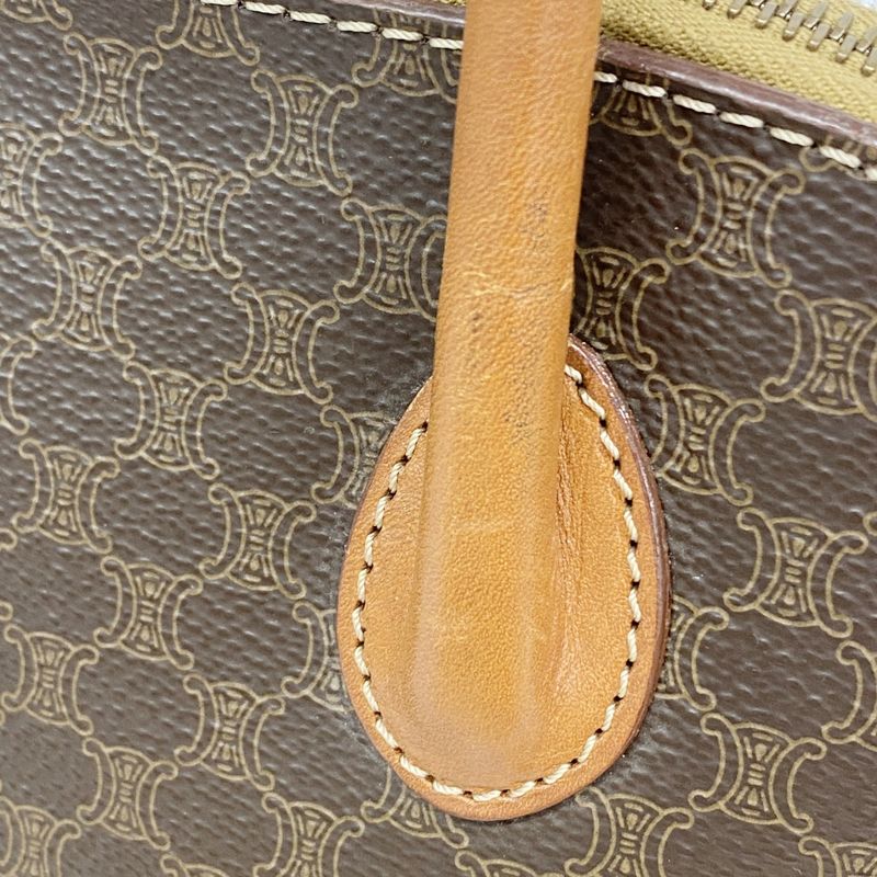 Celine Handbag Macadam PVC Brown Gold Hardware Women