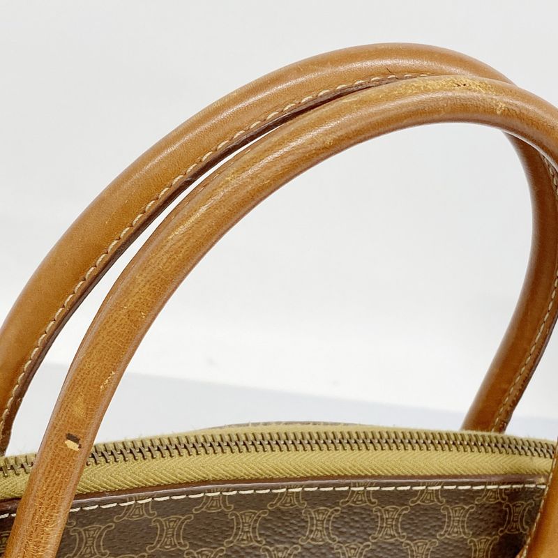 Celine Handbag Macadam PVC Brown Gold Hardware Women