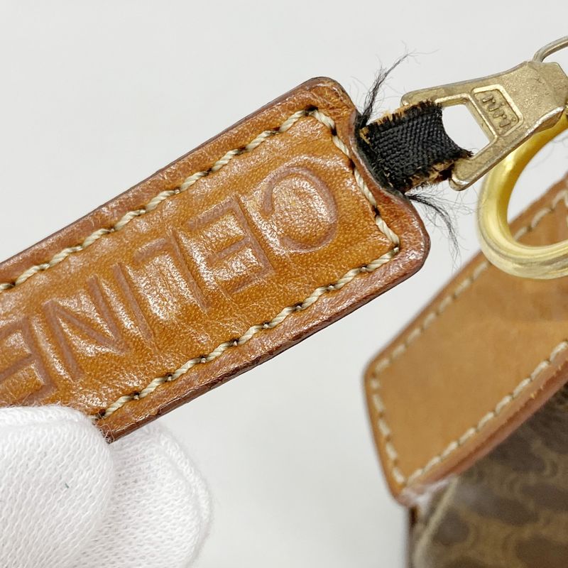 Celine Handbag Macadam PVC Brown Gold Hardware Women