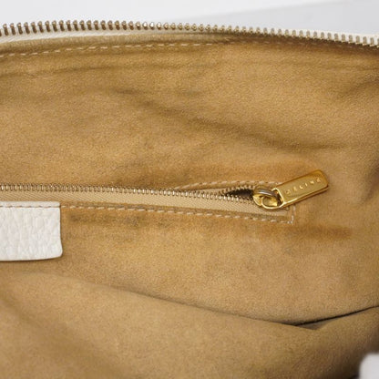Celine Handbag Leather White Gold Hardware Women